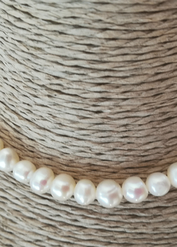 collana perle argento