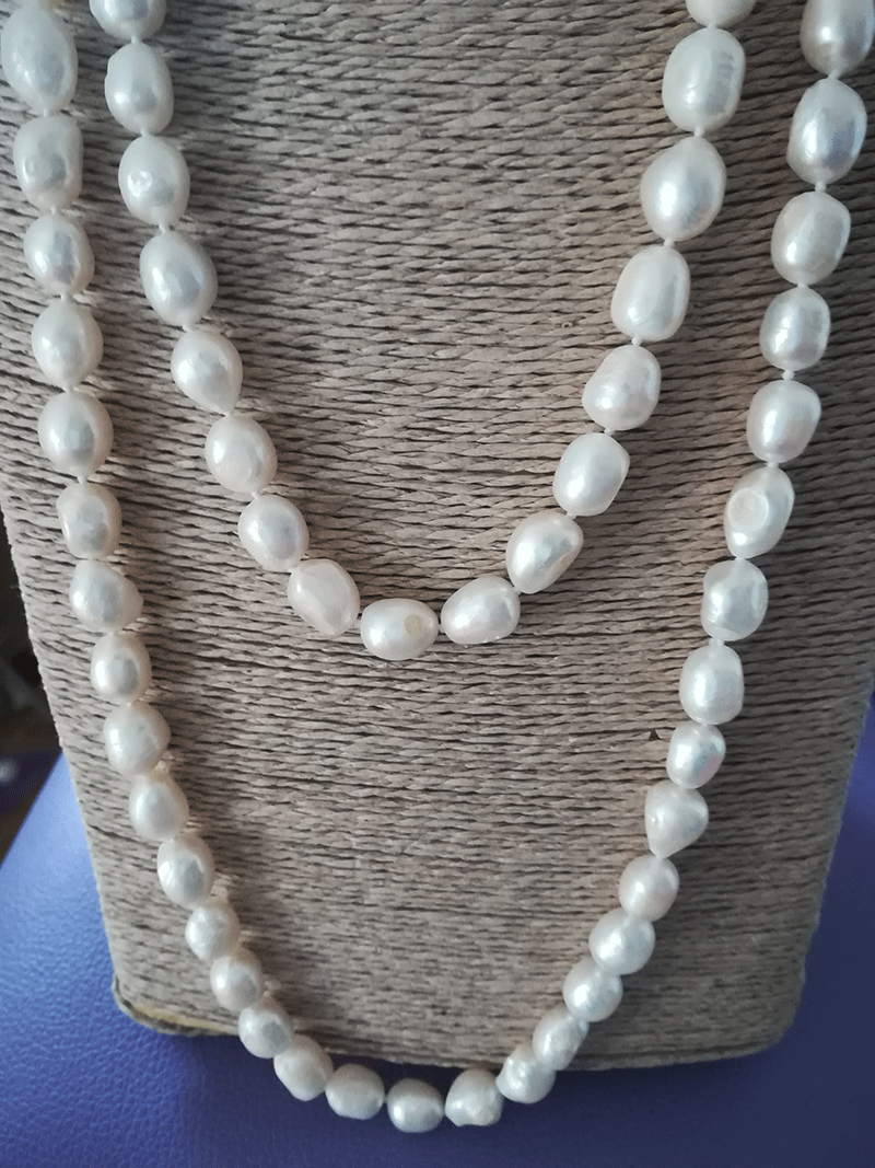 collana lunghissima perle annodata